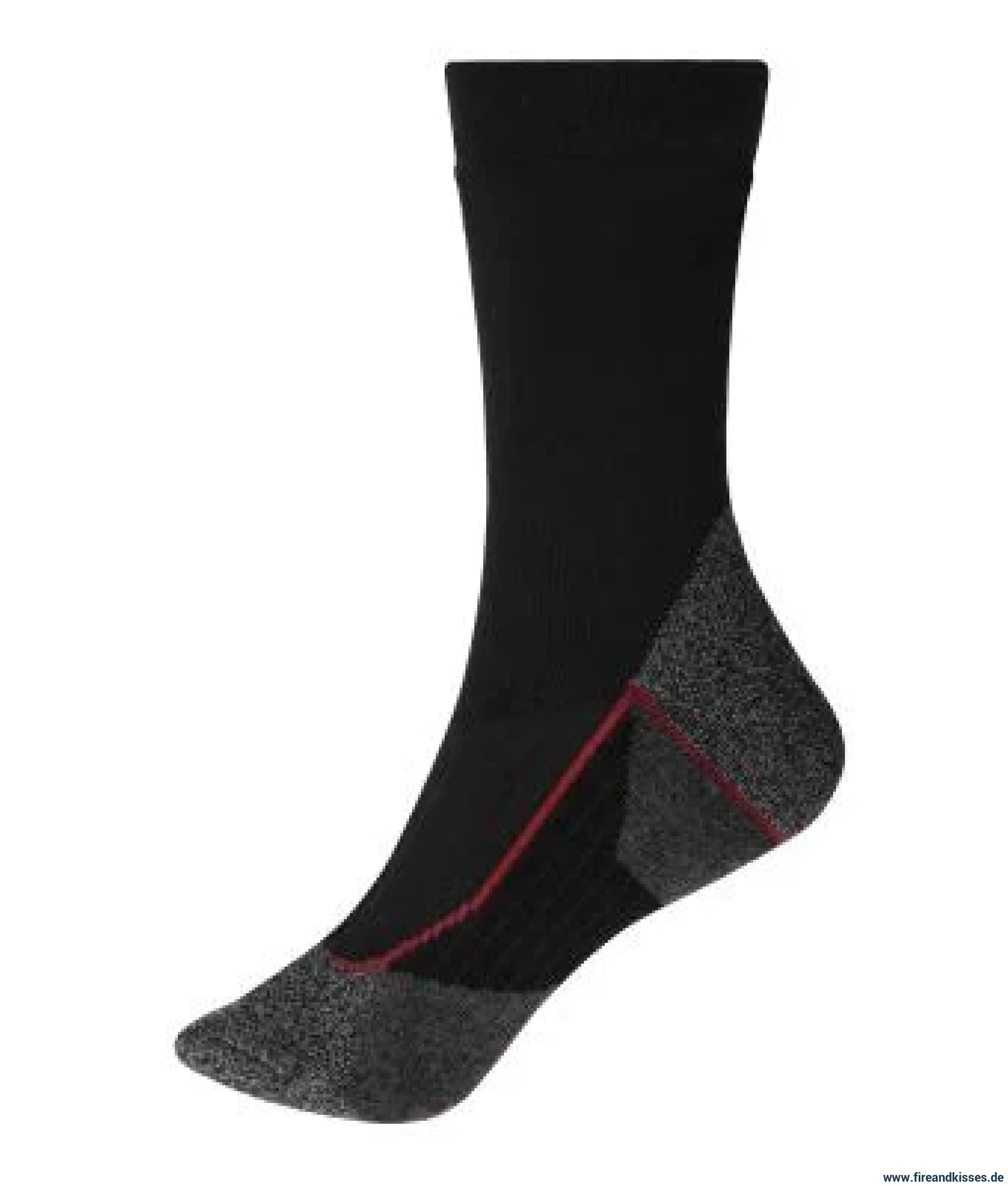 Worker socks warm (black/red) – wärmende feuerwehr-einsatzsocke für stiefel und kalte dienste