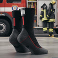 Worker socks warm (black/red) – wärmende feuerwehr-einsatzsocke für stiefel und kalte dienste