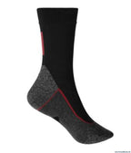 Worker socks warm (black/red) – wärmende feuerwehr-einsatzsocke für stiefel und kalte dienste