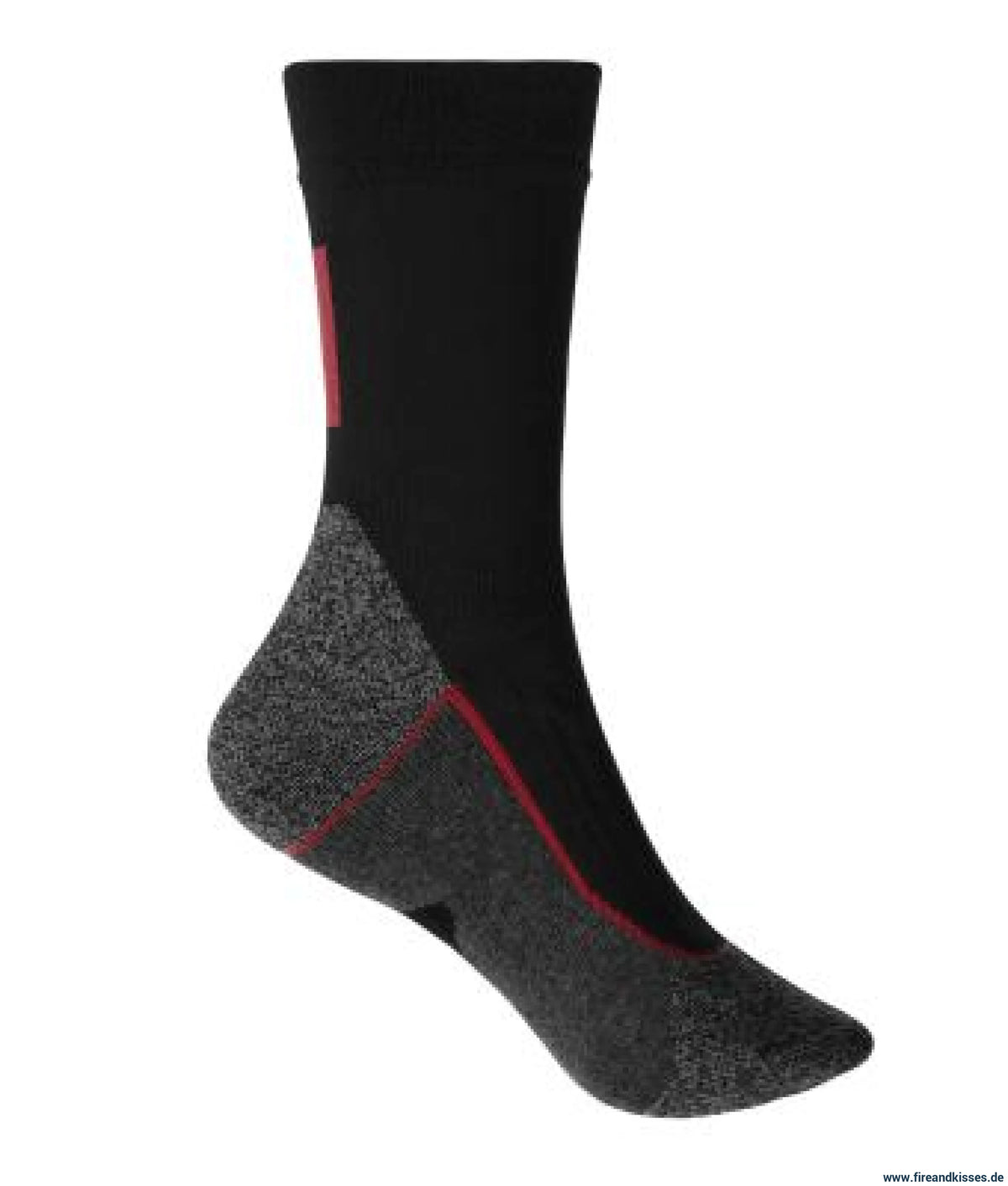 Worker socks warm (black/red) – wärmende feuerwehr-einsatzsocke für stiefel und kalte dienste