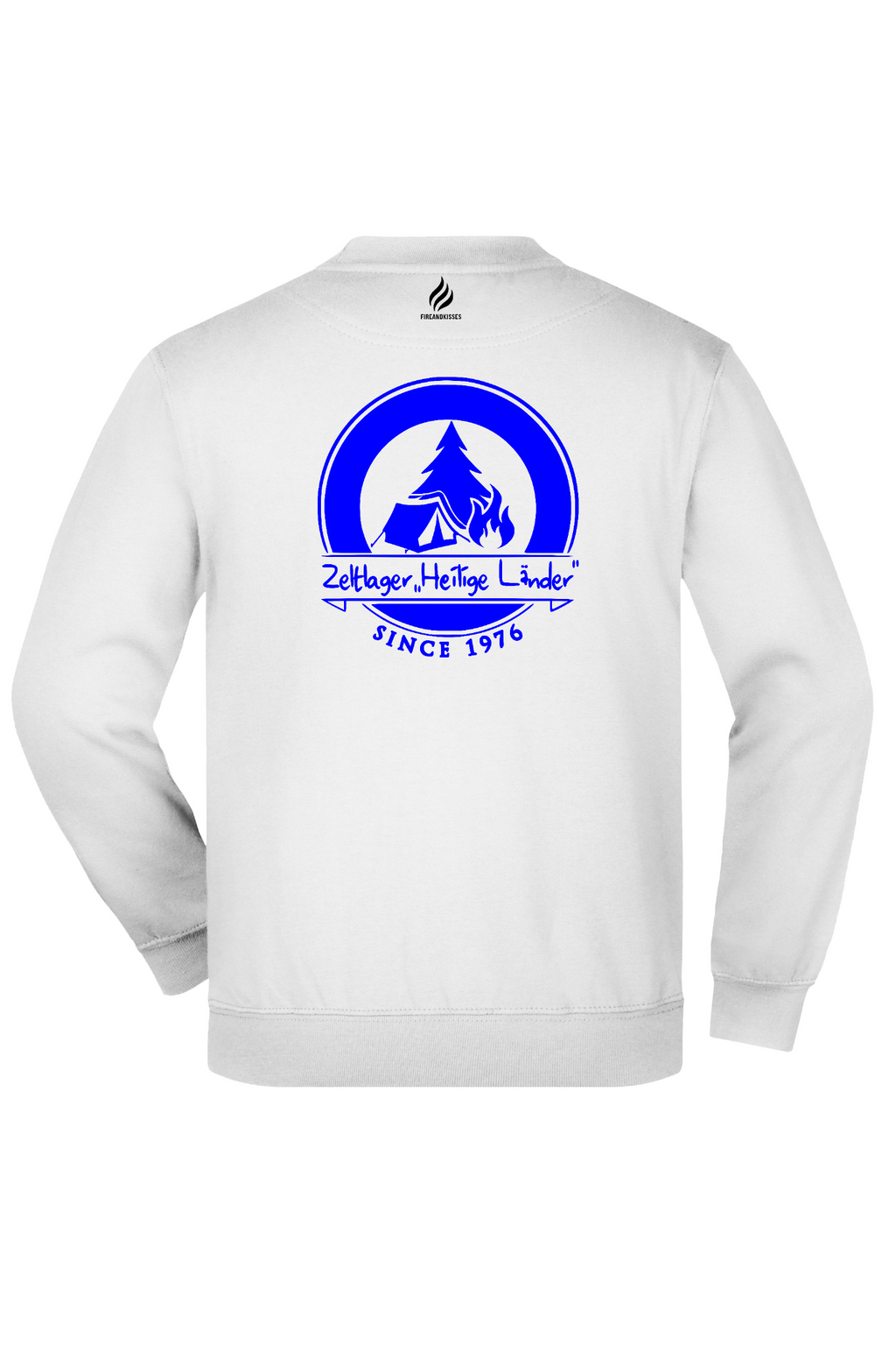 Zeltlager Heilige Länder Kinder Sweatshirt weiß Rückseite