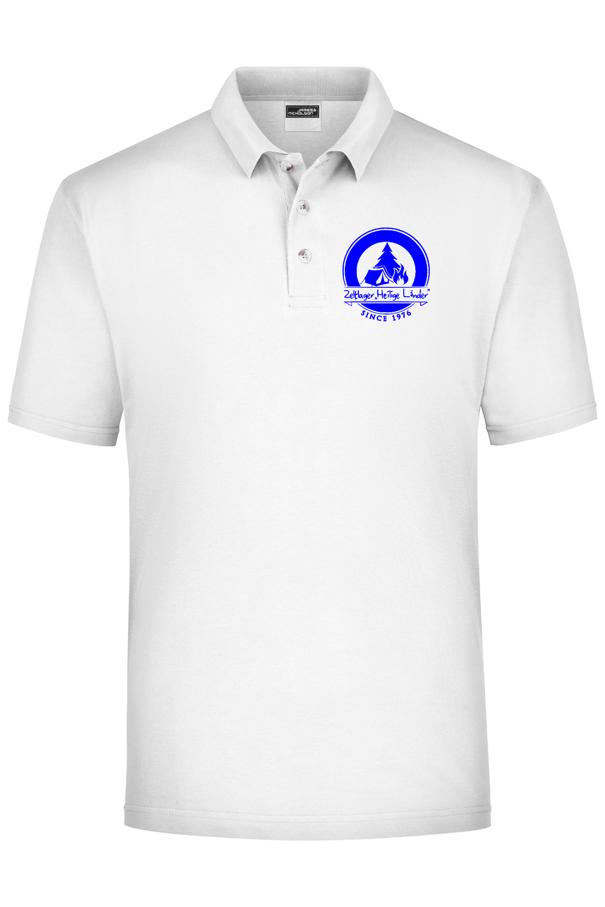 Zeltlager Heilige Länder Polo-Shirt weiß Vorderseite