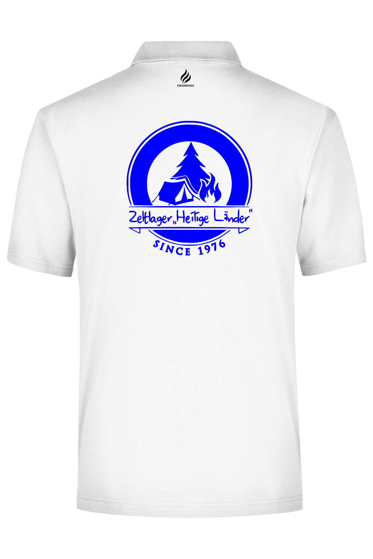 Zeltlager Heilige Länder Polo-Shirt weiß Rückseite
