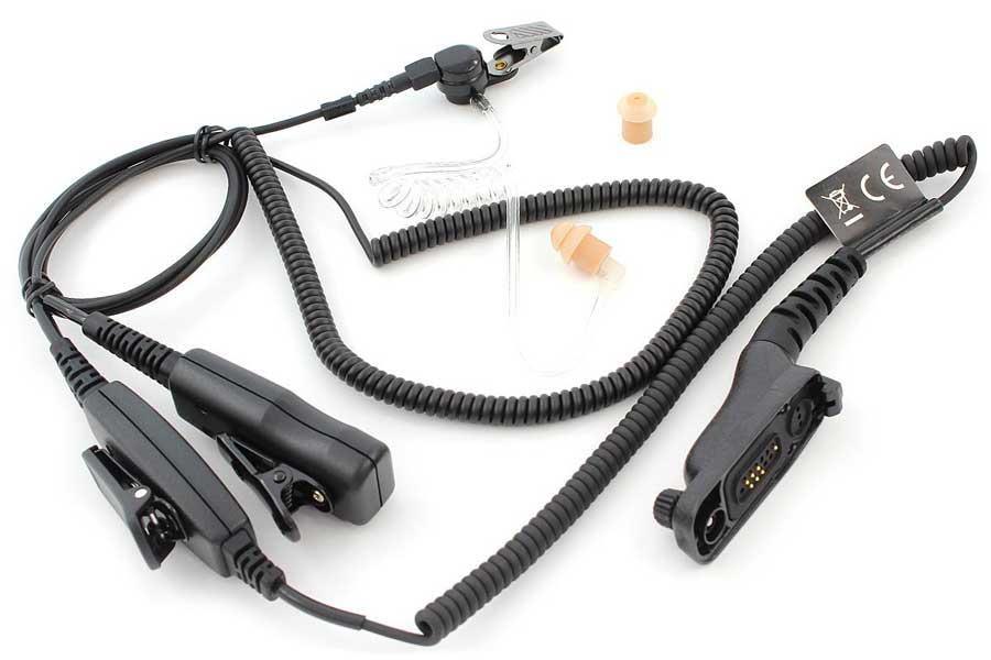 Schallschlauch-Headset 2 Kabel-Lösung für Motorola MTP850FuG / DP4400 u. Moto TRB - Fireandkisses